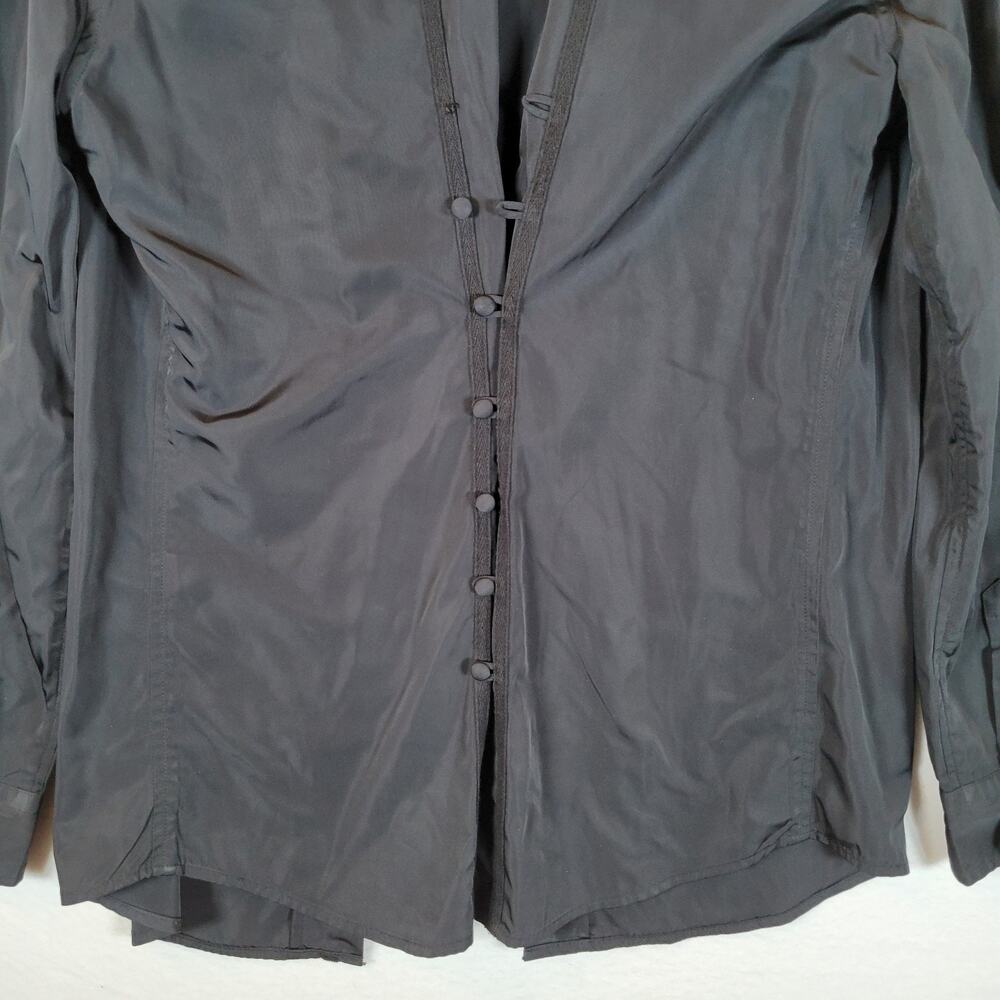 Elizabeth And James Women Button Slicker Rain Jacket Size Large Black Adjustable - Picture 3 of 10